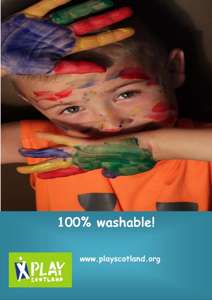 100% washable – painted hands – blue