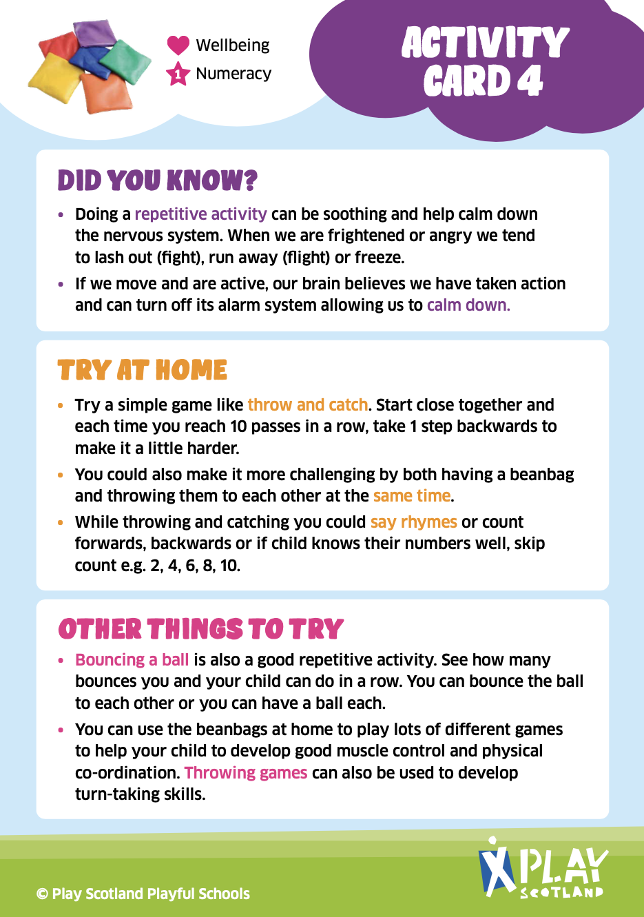 Play Well Activity Card 4 - Play Scotland