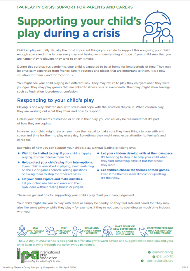 Supporting your child’s play during a crisis