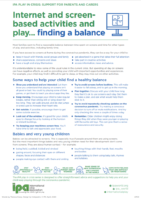 Internet and screen-based activities and play… finding a balance