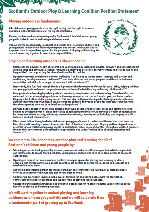 Scotland’s Outdoor Play & Learning Coalition Position Statement