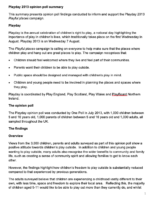 Playday 2013 opinion poll summary
