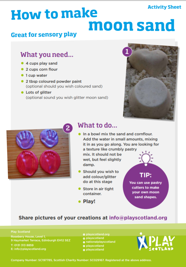 A11: how to make moon sand (home print) - Play Scotland