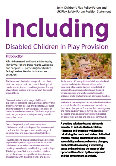 Including Disabled Children in Play Provision