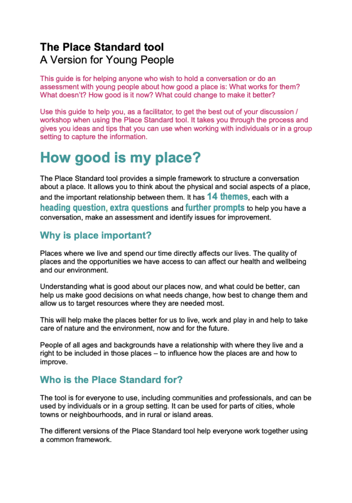 The Place Standard tool: a Version for Young People